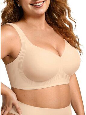 Women's Nude Wireless Jelly Seamless Bra Full Coverage Push Comfortable